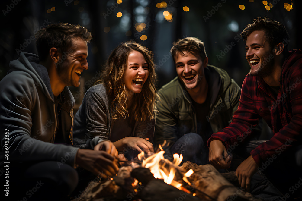 group of people at night party