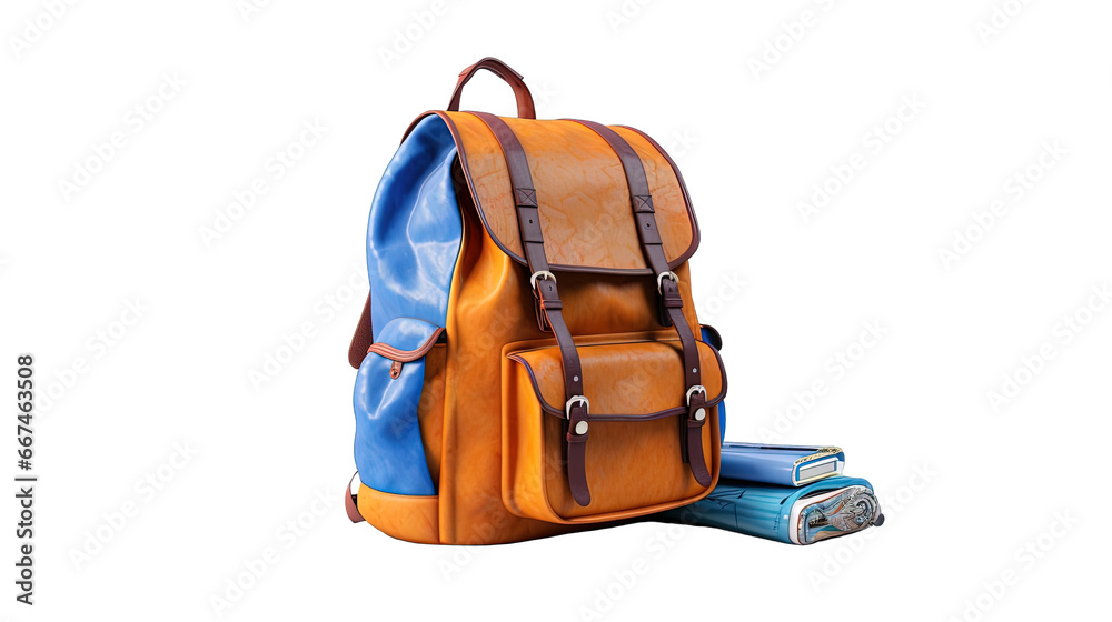 school backpack isolated on white