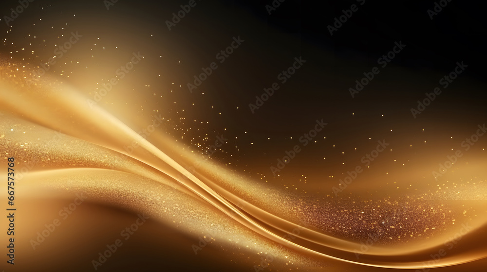 abstract background with gold  glowing lines, gold wave background, particle luxury gold abstract background wavy movement for happy new year and merry christmas festive season