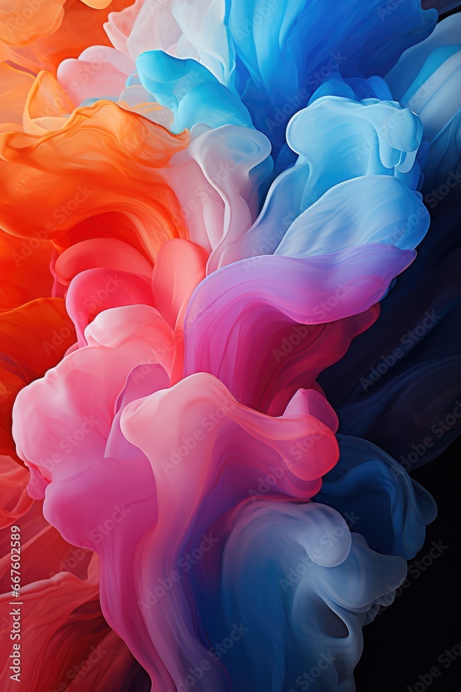 Mesmerizing abstract composition of colorful waves and swirls.