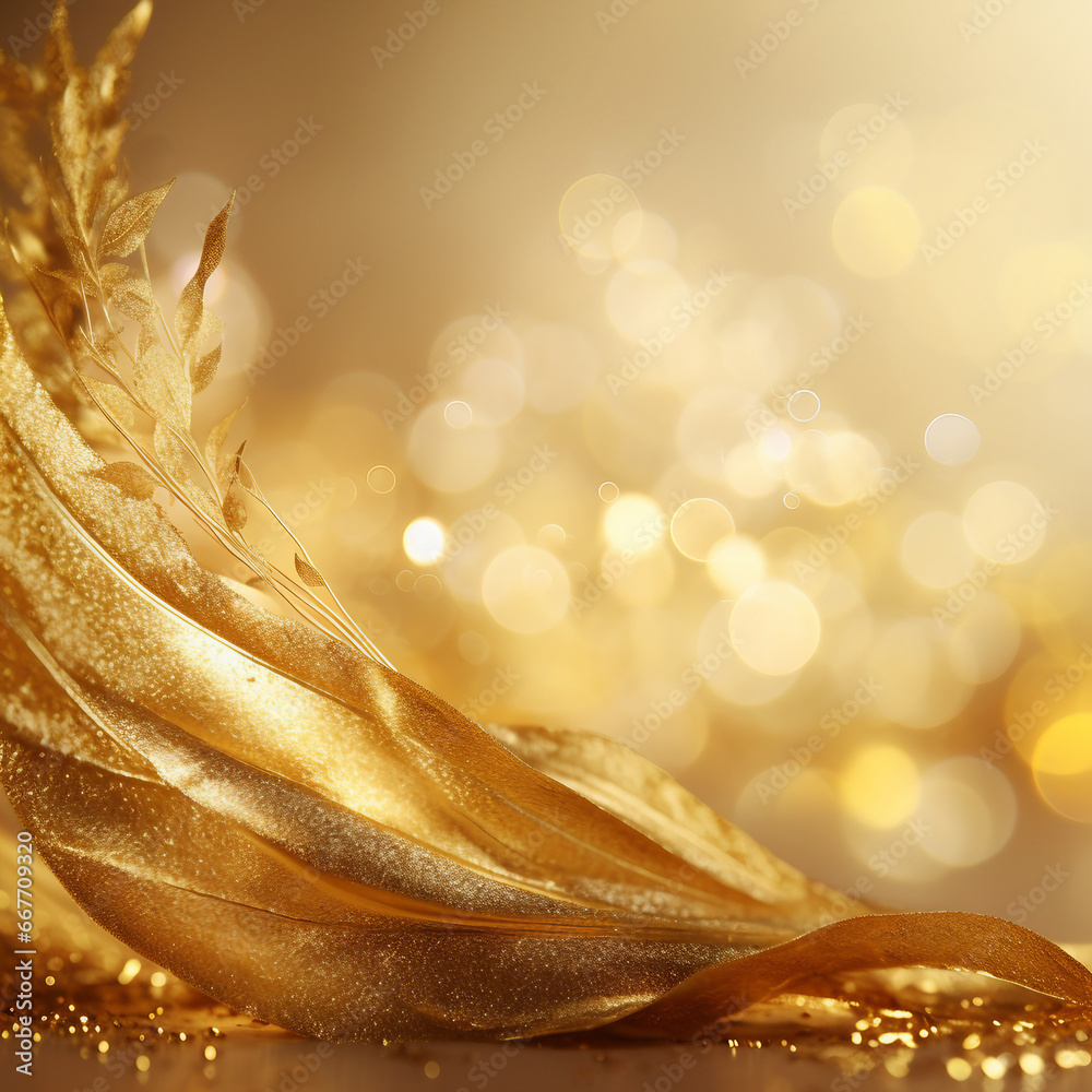 golden  background with snowflakes