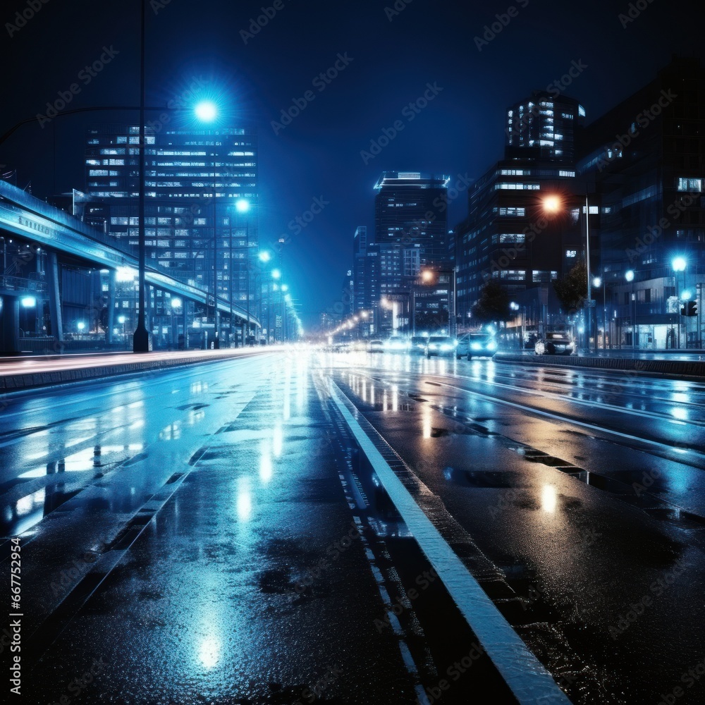 city night road and sense of motion and energy