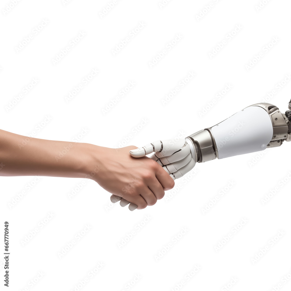 human shake hands with robot