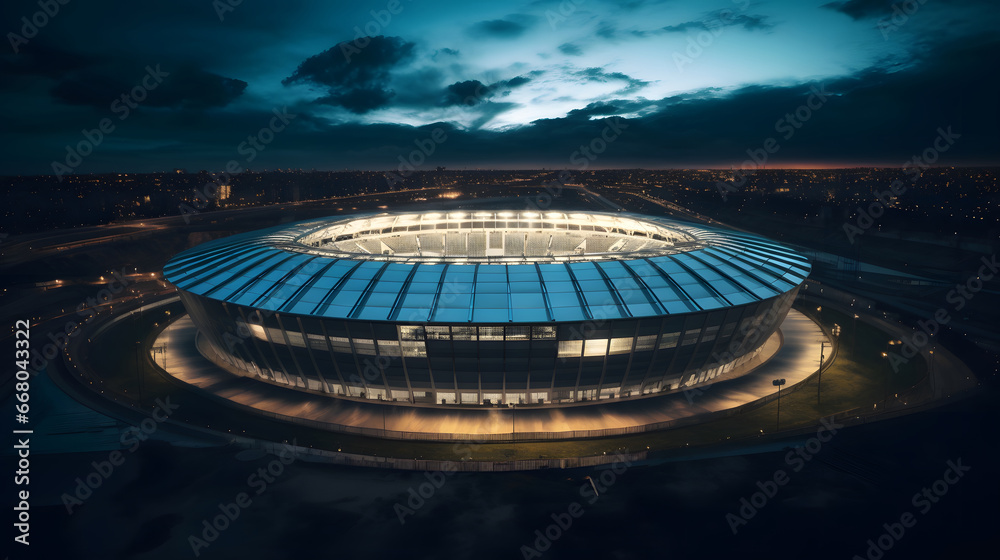 Aerial view  football architecture soccer stadium arena team city game competition sport, top view of a soccer stadium