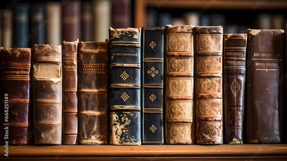 old books in a library,  old books collection