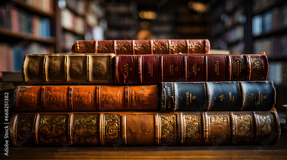 old books in a library,  old books collection