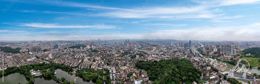 Aerial photography of modern architectural landscape skyline in Zhongshan City, China