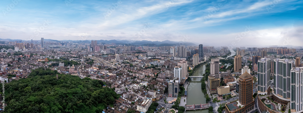 Aerial photography of modern architectural landscape skyline in Zhongshan City, China