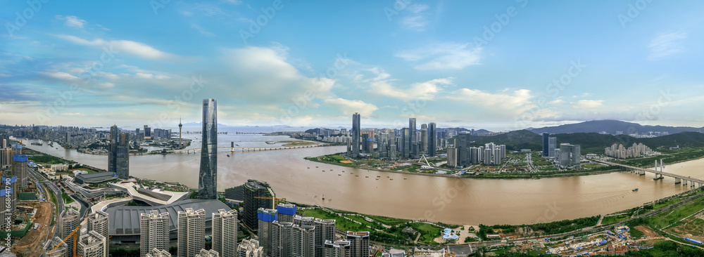 Aerial photography of modern architectural landscape skyline in Zhuhai, China