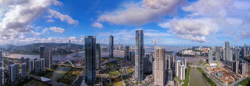 Aerial photography of modern architectural landscape skyline in Zhuhai, China