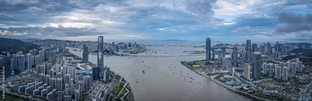 Aerial photography of modern architectural landscape skyline in Zhuhai, China