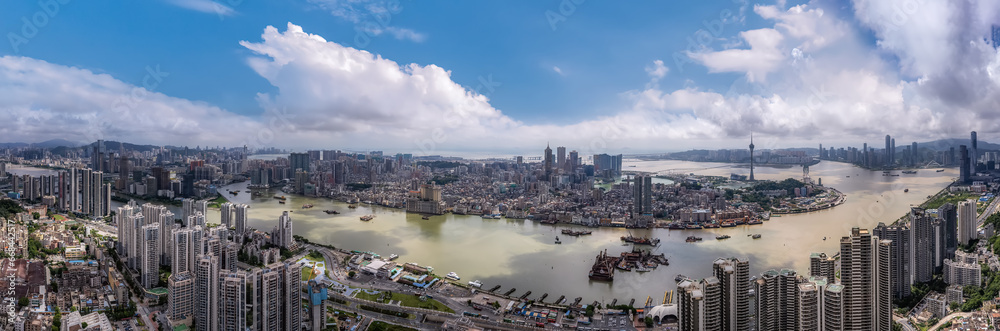 Aerial photography of modern architectural landscape skyline in Zhuhai, China