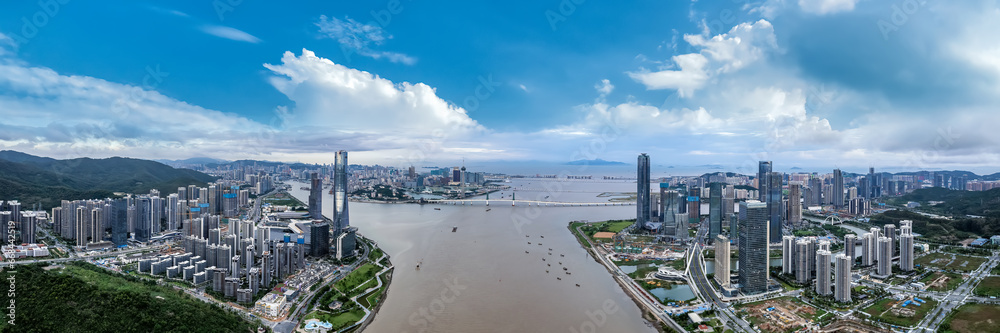 Aerial photography of modern architectural landscape skyline in Zhuhai, China