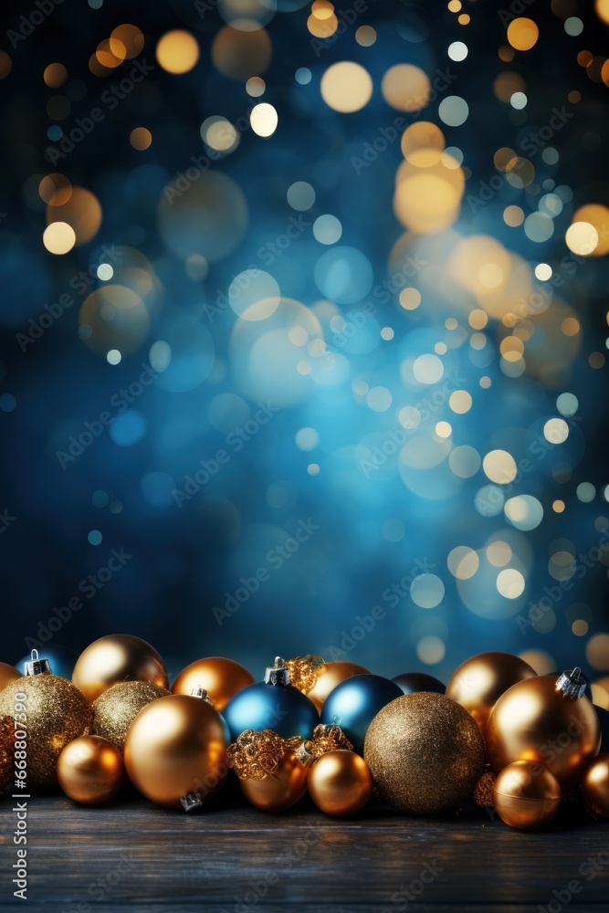 New Years Eve Bokeh with a Blue and Gold Abstract Background