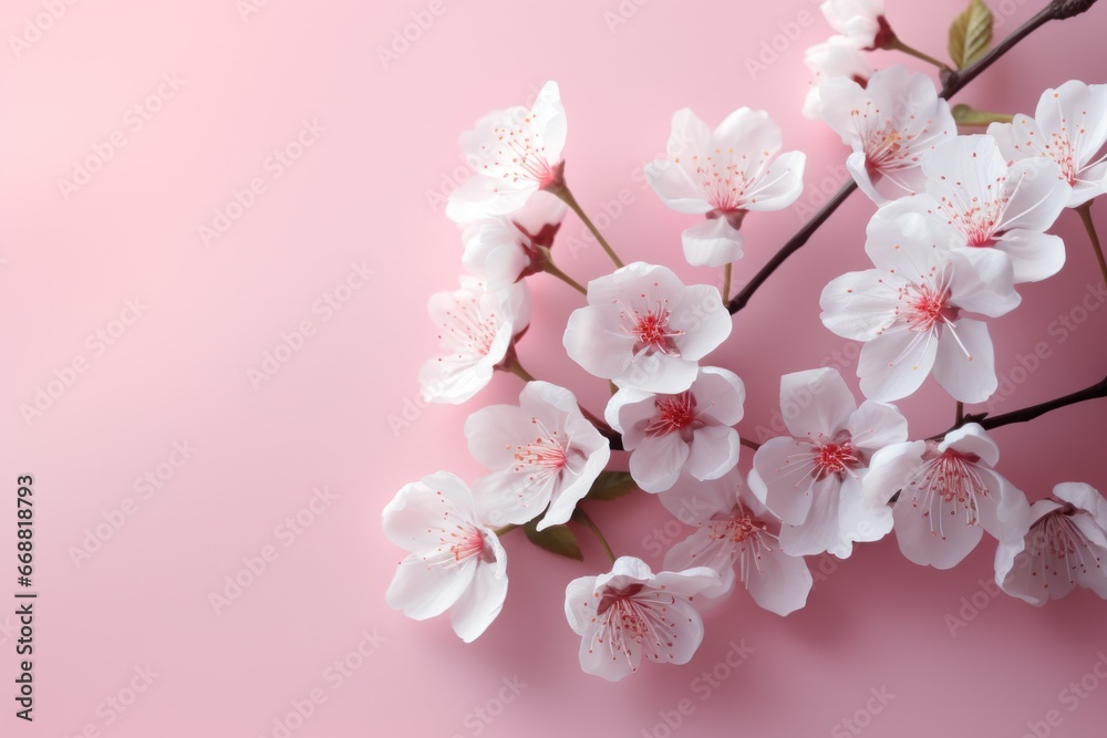 cherry blossoms on pink background