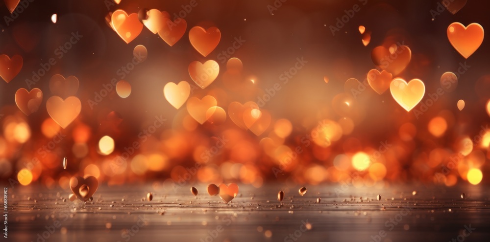 hearts falling valentines day background