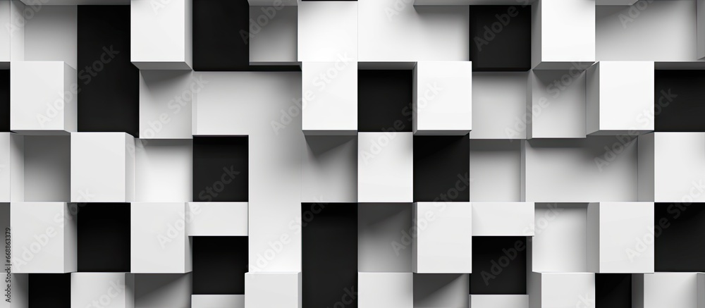 Seamless geometric pattern in black and white squares