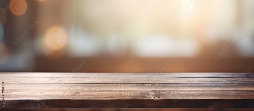 Blurred background with table top