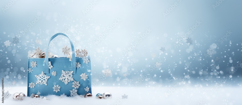 Festive bag with snowflakes and numbers