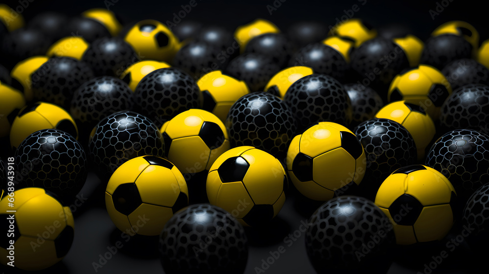 black yellow soccer ball background