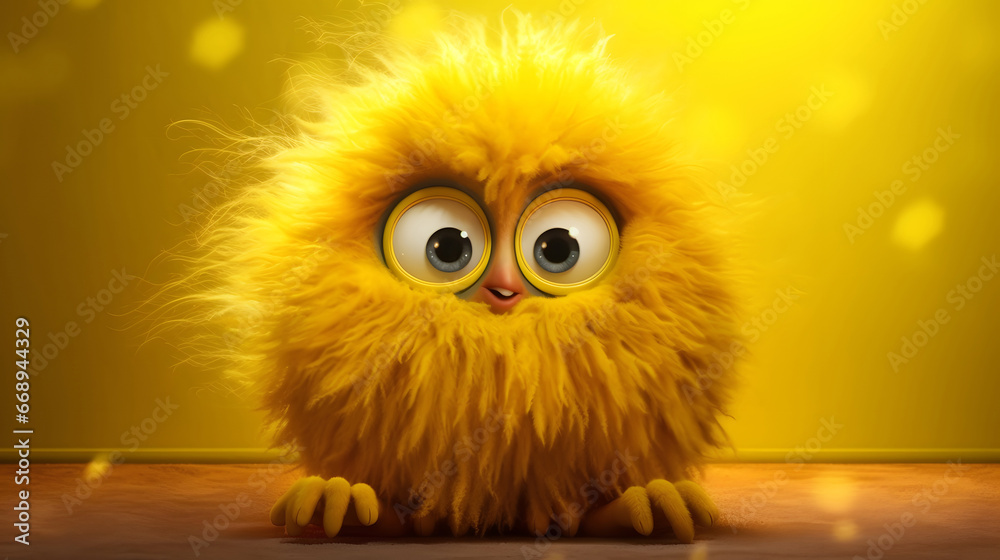  cute  yellow fluffy