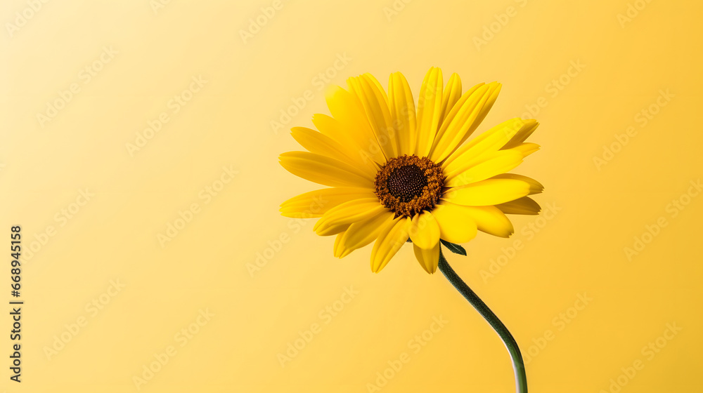 minimalist yellow Daisy flower