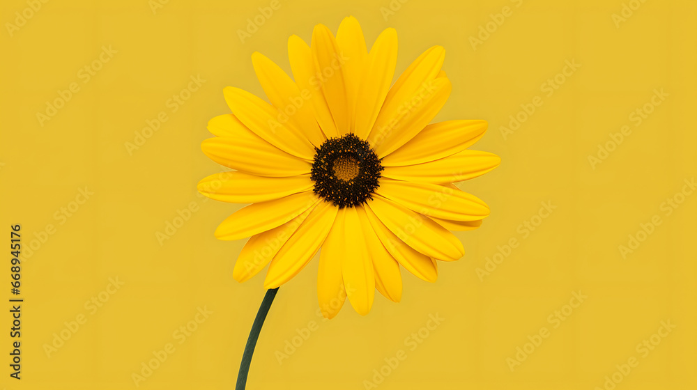 minimalist yellow Daisy flower