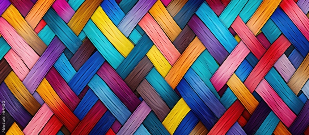 Colorful woven stripes in seamless abstract pattern