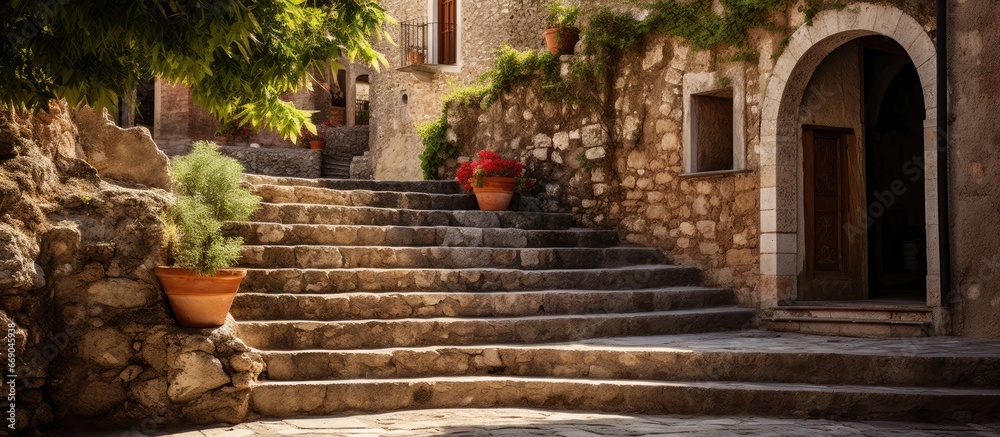 San Sanos stone stairs in a small town