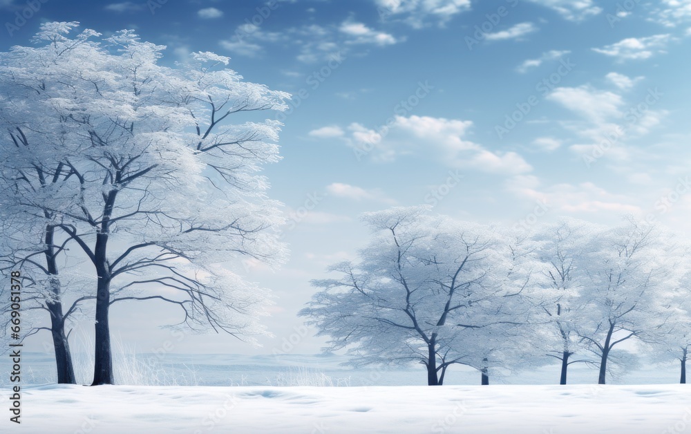 Winter natural forest background