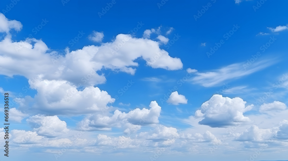 blue sky with clouds, Beatiful sky with comolus clouds