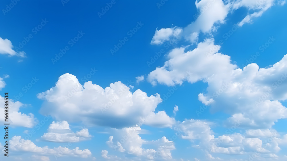 blue sky with clouds, Beatiful sky with comolus clouds