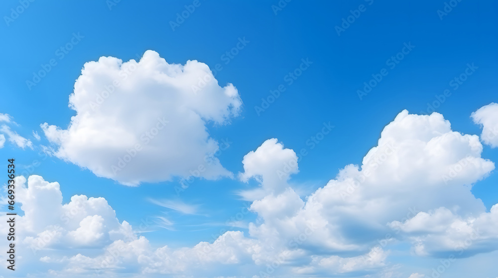 blue sky with clouds, Beatiful sky with comolus clouds