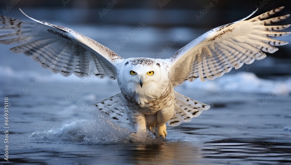 Snowy Owl in flight