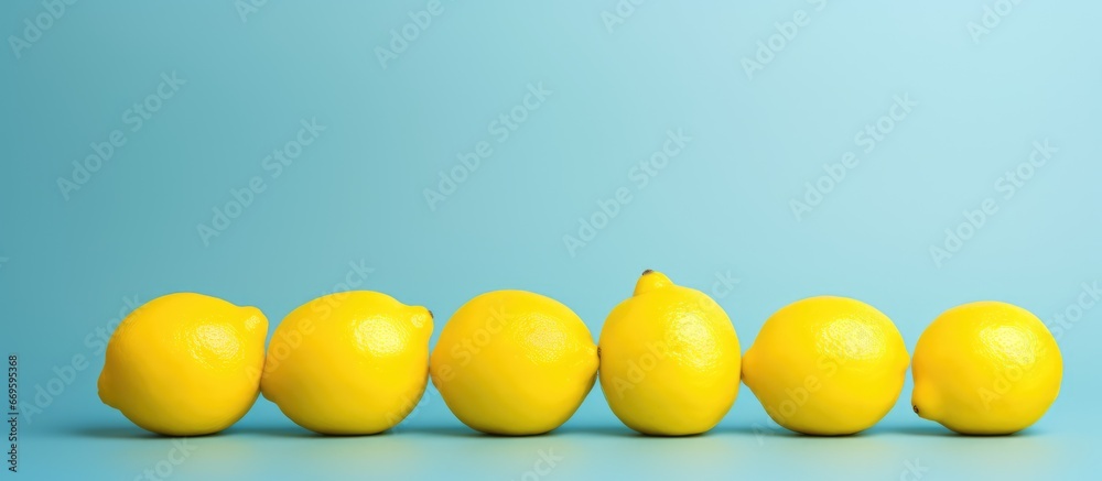 Lemon group on yellow backdrop