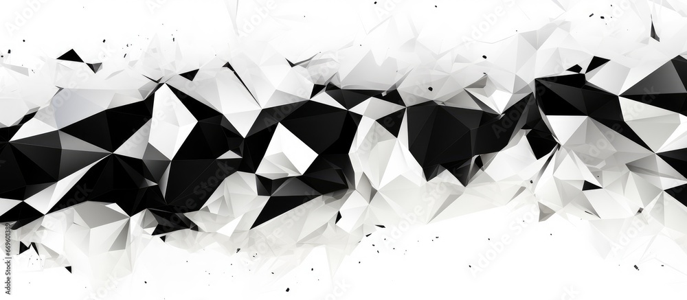 Abstract asymmetric art featuring a shattered geometric motif and rough texture