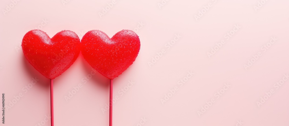 Valentines Day themed candies in the shape of love hearts