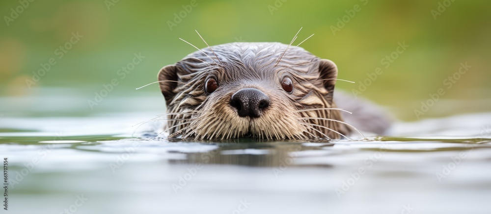 Thai portrait of a small otter with claws