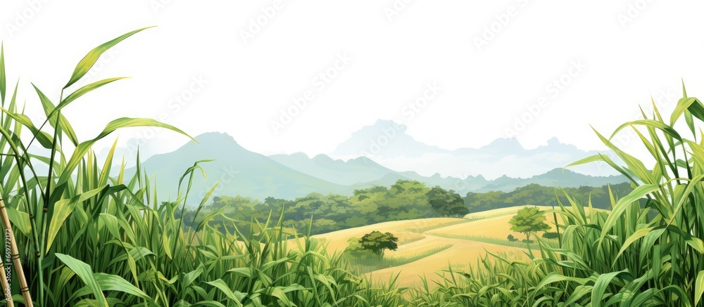 Background with sugar cane stalks