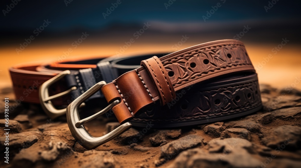 Brown reversible belt, Handcrafted leather belts.