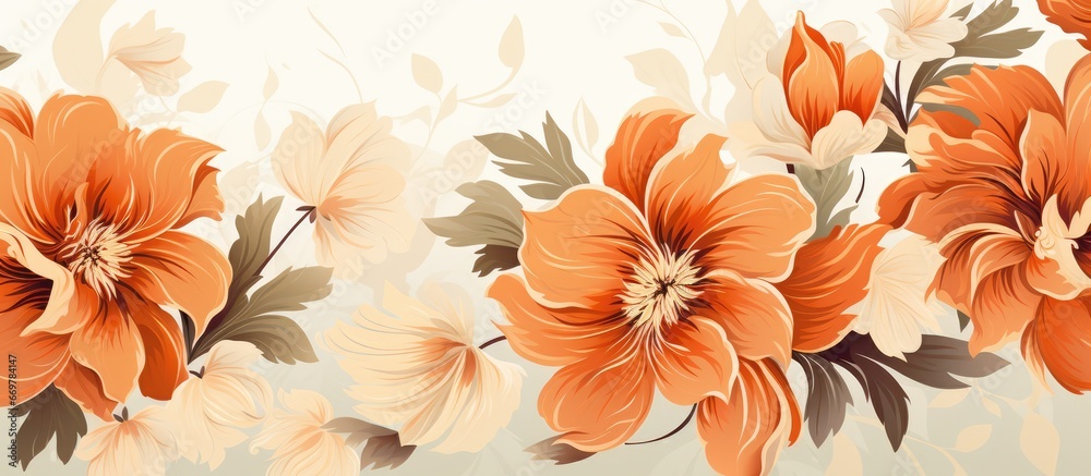 Flowers pattern on a smooth background