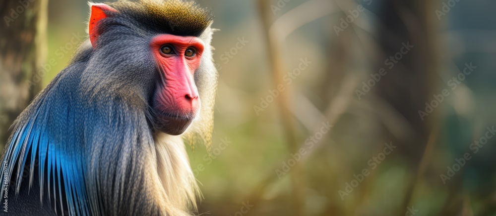 Mandrill primate located in nature reserve