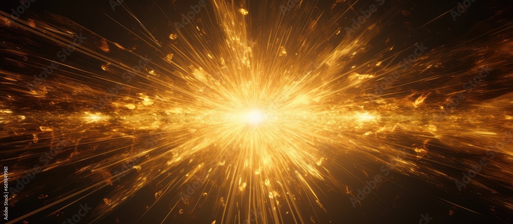 Golden burst on an abstract backdrop