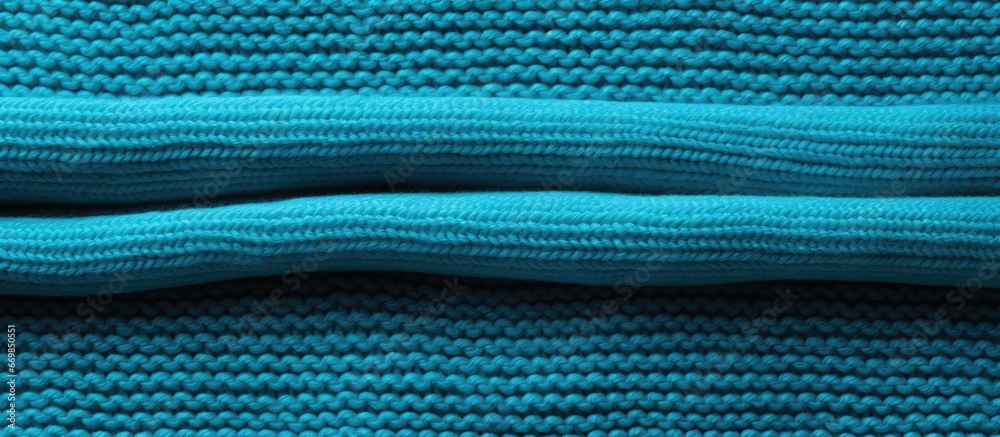 Knitted fabric in blue and turquoise adds a creative touch to your project providing the gentle color you desire