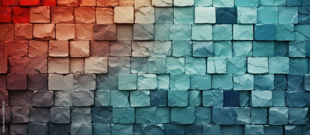 Colorful textured squares in the abstract background