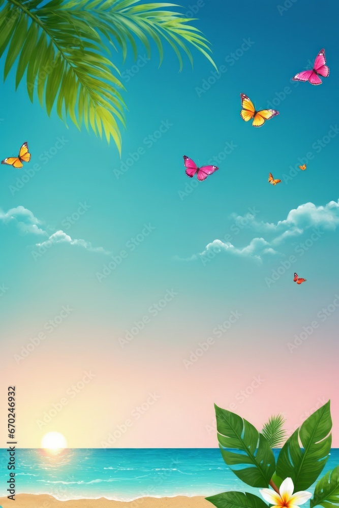 Tropical summer themed background/wallpaper