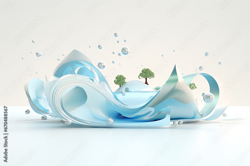 Concept of ecology and world water day.Environment protection