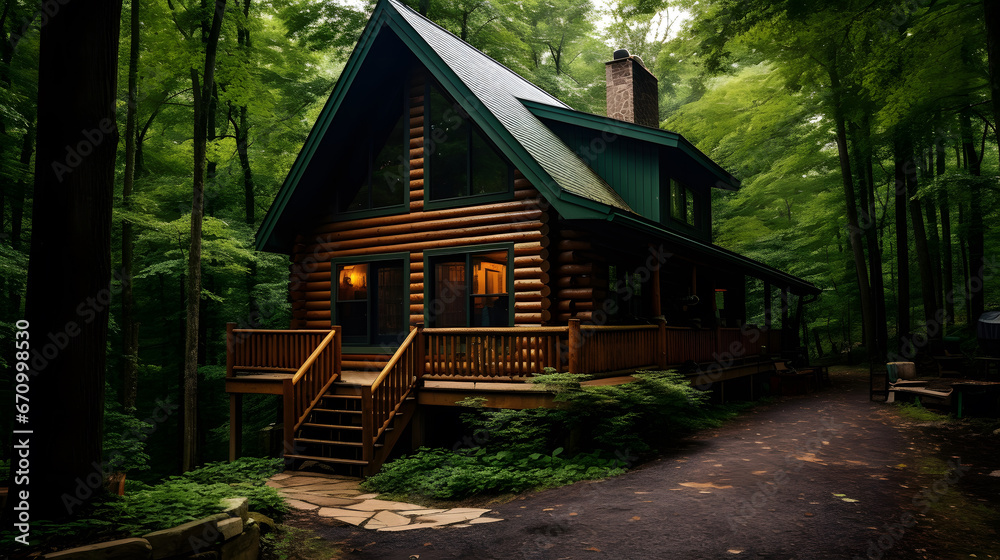 A peaceful mountain cabin nestled in the woods., cottage nestled in the woods, Home Through The Woods