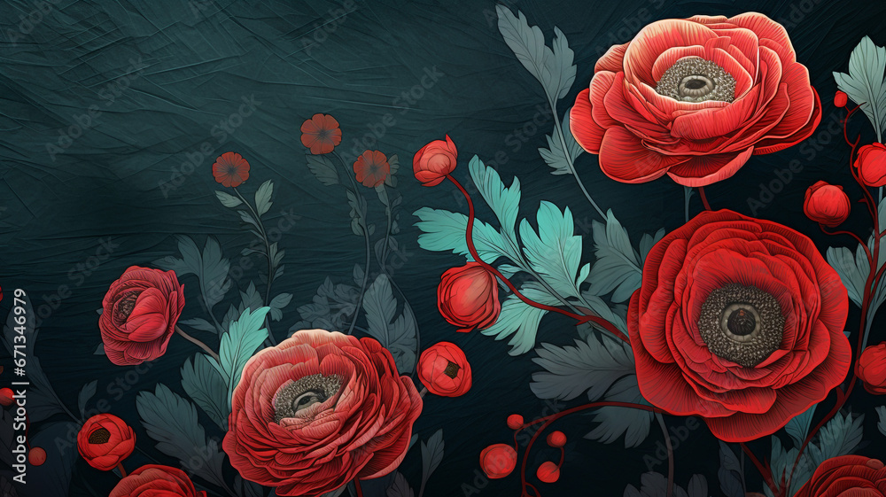 Beautiful peony flower illustration