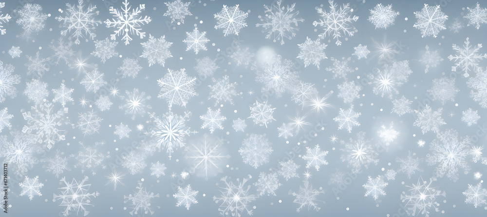 blue christmas card with white snowflakes vector illustration 